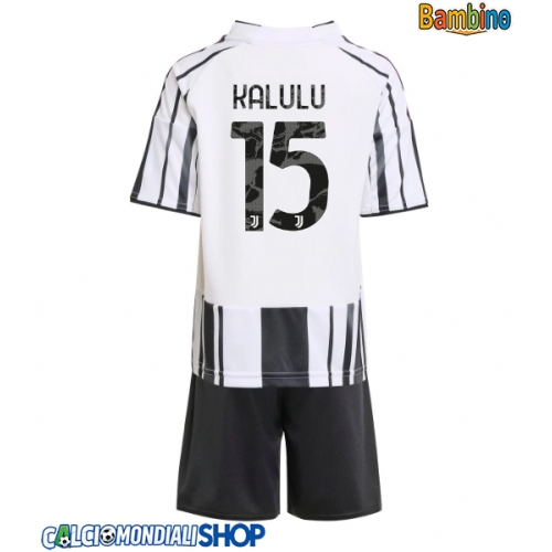 Maglie da calcio Juventus Pierre Kalulu #15 Prima Maglia Bambino 2025-26 Manica Corta + Pantaloni corti)
